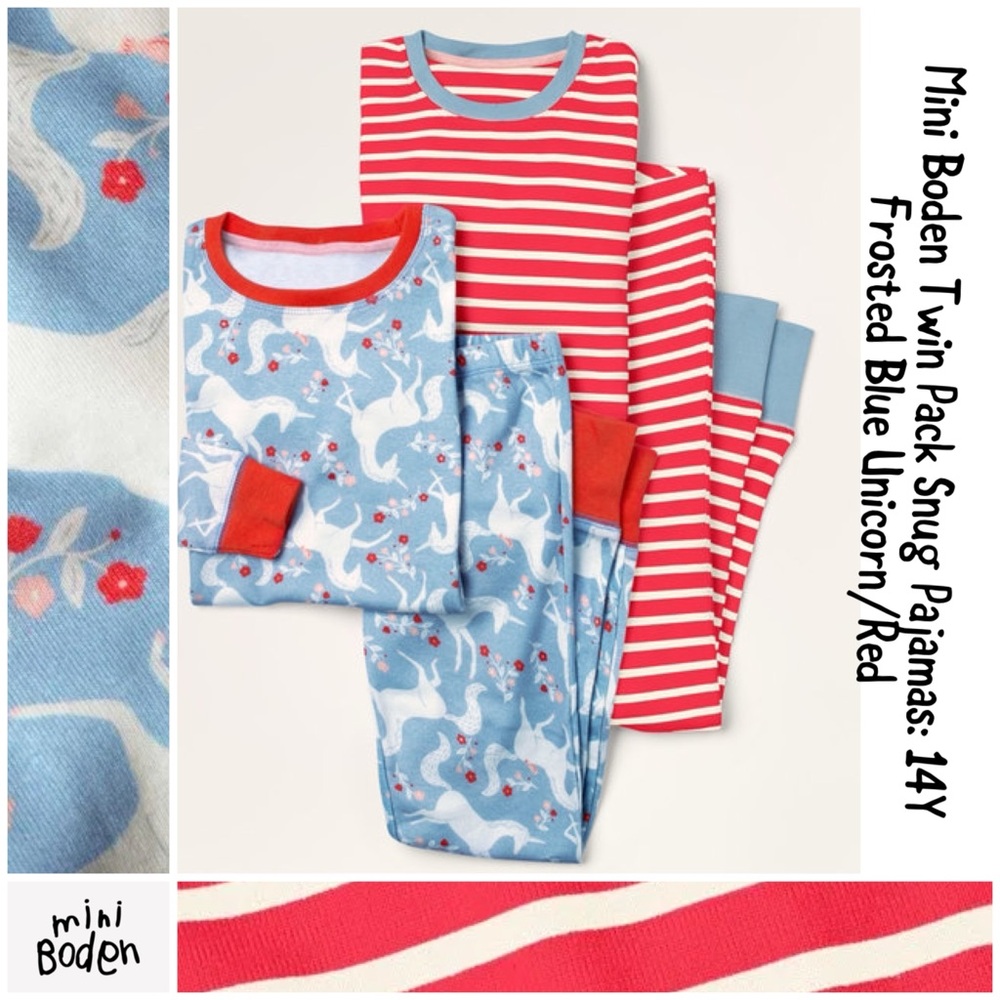 Mini Boden Twin Pack Snug Pajamas: 14Y